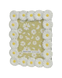 Photo frame, polyresine, white/yellow, 17x2xH22 cm