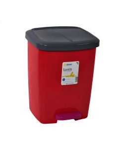 Kosh mbeturinash, 25 lt, LUXIS, PVC, kuqe/zezë, 35x34xH45 cm