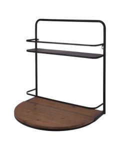 Mbajtëse shishe vere, metalike, kafe/e zezë, 56x42xH62 cm