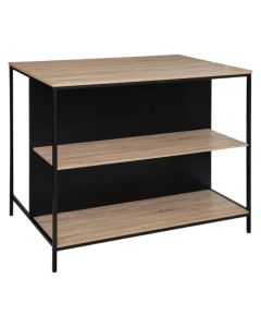 Bar table, melamine/steel, natural/black, 115x70xH95 cm