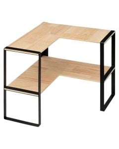 Corner shelf, melamine/metal, natural/black, 40x40xH35 cm