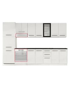 Kitchen, Rajna, MDF, white, 200x51xH200 cm (countertop not included)