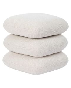 Foot stol, 2 swivel, textile upholstery, wooden frame, light beige, 44.5x44.5xH44.5 cm
