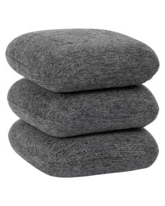 Foot stol, 4 swivel, textile upholstery, wooden frame, grey, 44.5x44.5xH44.5 cm