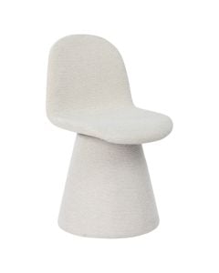 Swivel dining chair, textile upholstery, wooden frame, light beige, 45x55.5xH81 cm