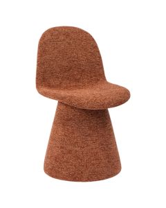 Swivel dining chair, textile upholstery, wooden frame, brown, 45x55.5xH81 cm