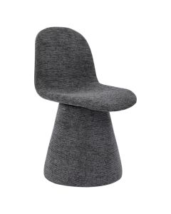 Swivel dining chair, textile upholstery, wooden frame, grey, 45x55.5xH81 cm