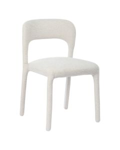 Dining chair, textile upholstery, wooden frame, light beige, 50x55.5xH79.5 cm