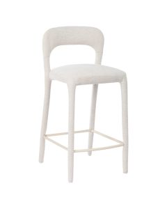 Bair chair, textile upholstery, metal frame, light beige, 45x48.5xH92.5 cm