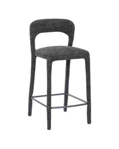 Bair chair, textile upholstery, metal frame, grey, 45x48.5xH92.5 cm