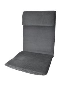 Relax chair mattress, single, cotton, foam filling, grey, 67x40x100 cm