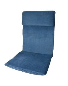 Relax chair mattress, single, cotton, foam filling, blue, 67x40x100 cm