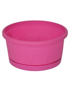 Round flower pot, LEADER, plastic, pink, Ø30 xH13 cm