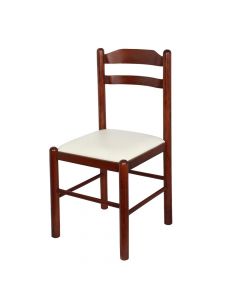 Dining chair, NISA, wooden structure, PU upholstery, walnut/white, 42x42xH82.5 cm