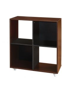 Bookcase cabinet, melamine, walnut/black, 75.5x34xH85 cm
