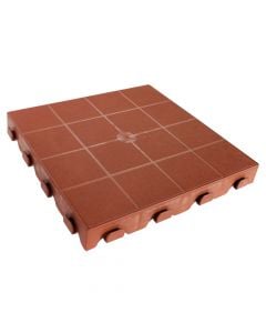 Plastic floor tile 40x40xH4.8cm terracotta color