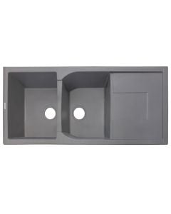 Sink, 2 bowls, left / right, PLADOS, granite, beige, 116x50xH20 cm