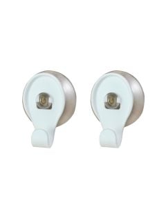 Suction bath-grown hanger white Dim.: 4x6 cm (2 pieces)