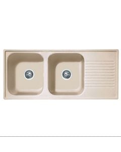 Granite sink, Atlantic, 2+1, titanium, 116x50x20 cm