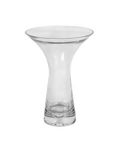 Decorative flower vase, glass, clear, Ø19.5 xH28 cm