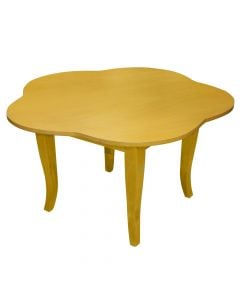 Tavolinë fëmijësh, druri, Dia.80xH51 cm, (e verdhë), këmbë jeshile