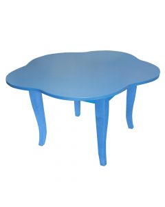 Tavolinë fëmijësh, druri, Dia.80xH51 cm, (blu), këmbë portokalli