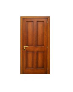 Solid interior wooden door, without rebate with left and right opening 90x205 cm, 15 cm wide frame, color walnut