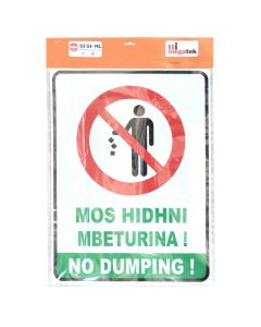 Construction signs, do not throw the garbage, 30 x 40 cm