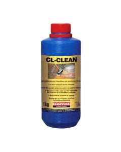 CL clean 1 KG, pastrues me baze acidi organik per pastrimin e mbetjeve te kolles, suvase, betonit, cimentos & kriperave.