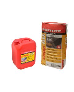 Llac hidroizolues lyeres gri, fleksibel, 2 komponentesh (A-25kg pluhur + B-8 kg emulsion)