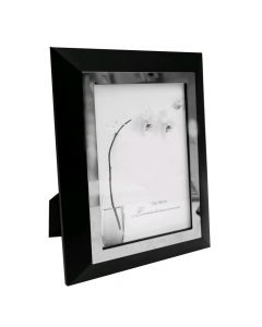WOODEN PHOTO FRAME W/ STAINLESS STEEL  INLAY 12.5X17.5