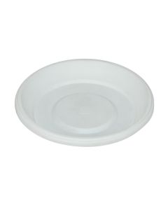 Pjatë vazo lulesh rrethore, GERBER, plastike, e bardhë, Ø8 xH1.5 cm