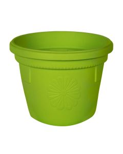 Round flower pot, GERBER, plastic, green, Ø14 xH12.5 cm