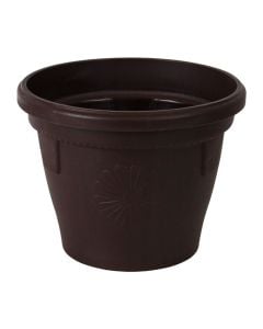Round flower pot, GERBER, plastic, brown, Ø17 xH15 cm