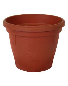 Vazo lulesh rrethore, GERBER, plastike, terrakotë, Ø20 xH17.5 cm