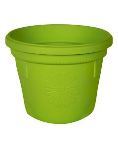 Round flower pot, GERBER, plastic, green, Ø25 xH22 cm