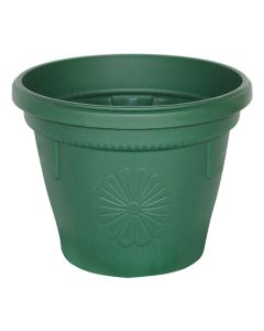 Round flower pot, GERBER, plastic, dark green, Ø25 xH22 cm