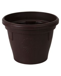 Round flower pot, GERBER, plastic, brown, Ø30 xH27 cm