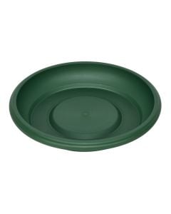 Round flower pot saucer, GERBER, plastic, dark green, Ø13 xH2.5 cm