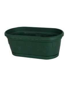 Oval flower pot, GERBER, plastic, dark green, 21.5x11.5xH9 cm