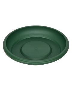 Round flower pot saucer, GERBER, plastic, dark green, Ø16.5 xH3.5 cm