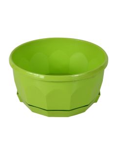 Round flower pot, FIORELLA, plastic, green, Ø20 xH10 cm