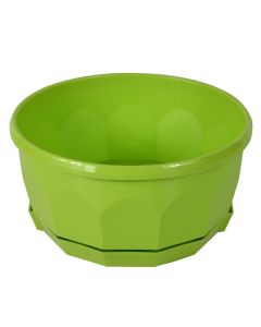 Round flower pot, FIORELLA, plastic, green, Ø30 xH13 cm