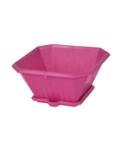 Vazo lulesh katrore, LIBERTY, plastike, rozë, 14x14xH7.5 cm