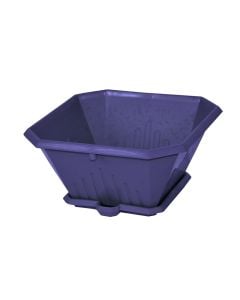 Vazo lulesh katrore, LIBERTY, plastike, vjollcë, 14x14xH7.5 cm