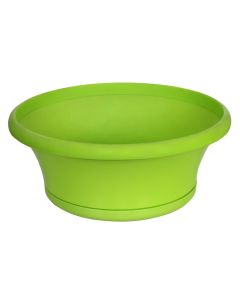 Round flower pot, RECORD, plastic, green, Ø35 xH15 cm