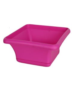 Square flower pot, SALLY, plastic, pink, 24x24xH12.5 cm