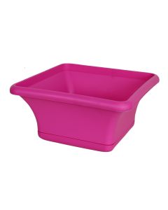 Square flower pot, SALLY, plastic, pink, 30x30xH15 cm