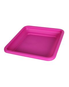Square flower pot saucer, MAXI, plastic, pink, 36x36xH6 cm