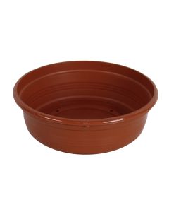 Round flower pot, PRIMAVERA, plastic, terracota, Ø18 xH6 cm